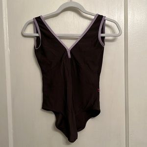 brown yumiko ballet leotard